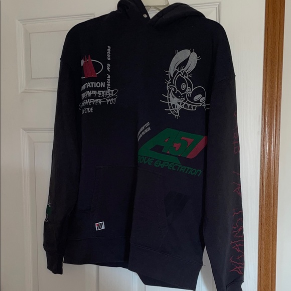 Zara Sweaters - Zara Black Hoodie with Graphic Prints